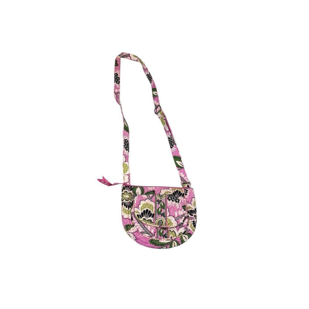 Vera Bradley Priscilla Pink Lizzy Small Crossbody‎ Bag Built In Wallet